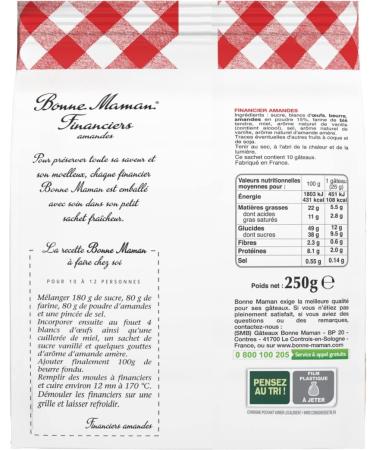 Bonne Maman Financiers Pure Butter Almonds x 10 in Individual Bag 250 g - Buy Online on GoSupps.com