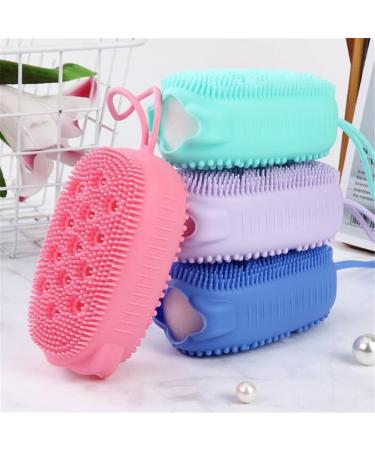 Bath Sponge Silicone Shower Exfoliating Scrub Sponge Brush Skin Cleaning Pad Bathroom Accessories Sponges Bath (Color : D) - Buy Online on GoSupps.com