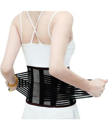 Adjustable Waist Trainer Belt Unisex Lower Back Brace Spine Support Waist Belt Orthopedic Black M - Buy Online on GoSupps.com