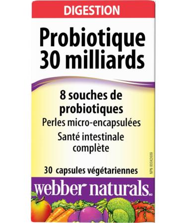 Webber Naturals Probiotic 30 Billion 8 Probiotic Strains 30 Capsules - Buy Online on GoSupps.com
