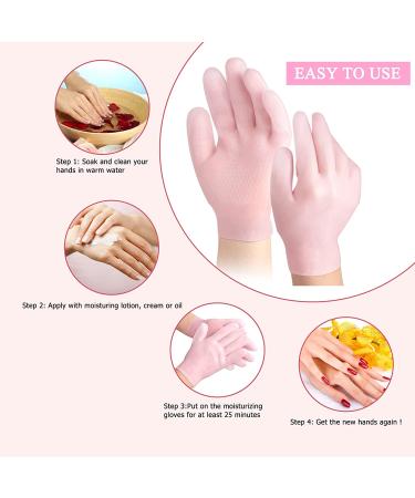 Moisturizing Silicone Gel Spa Gloves for Dry, Aging Hands - 1 Pair - Buy Online on GoSupps.com