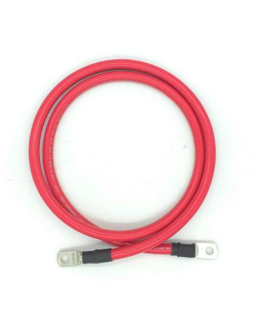 END GAME 2 AWG Gauge Marine Grade Battery Cables, Fully Assembled with Heavy Duty Tinned Lugs, 1ft-15ft Lengths Available (Single Red, 2ft - 3/8 Lugs) Single Red 2ft - 3/8 Lugs