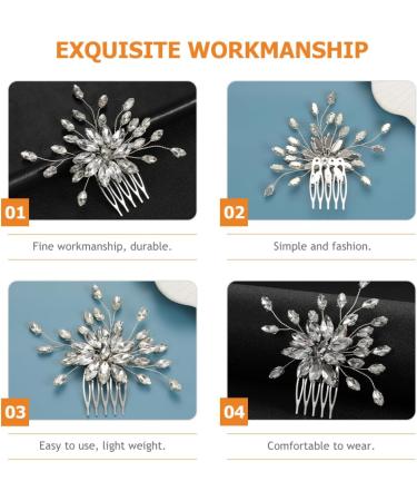 FRCOLOR Set of 3 Comb Prom Headband Wedding Tiara Hair Accessories Hair Combs Wedding Hair Clips for Brides Hair Combs Rhinestones Headpiece Hairpiece Bridal Plastic - Buy Online on GoSupps.com