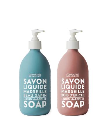 Compagnie de Provence Liquid Marseille Soap - Festive Pine and Woodland Spice - Holiday in Provence Duo