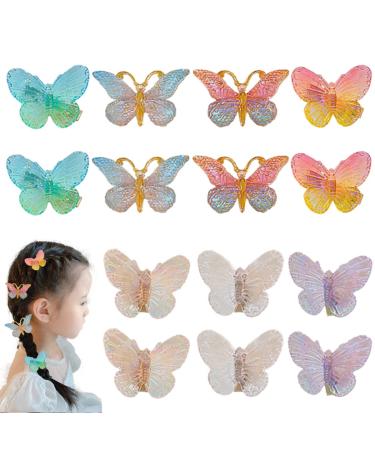 Butterfly Hair Clips 14 Pcs Cute Hair Clips Barrettes for Teens Girls Kids  Kawaii Hair Accessories for Toddler Girls No Slips Butterfly Hair Clips for Birthday Party Christmas Gift
