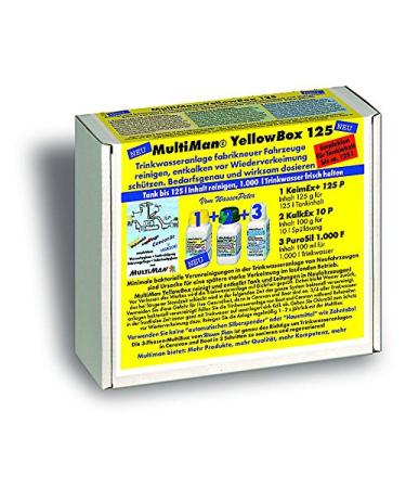 Multiman Yellowbox Water tanning in new vehicles (elimination of plastic taste and protection against germination) tanks from 10-125 l