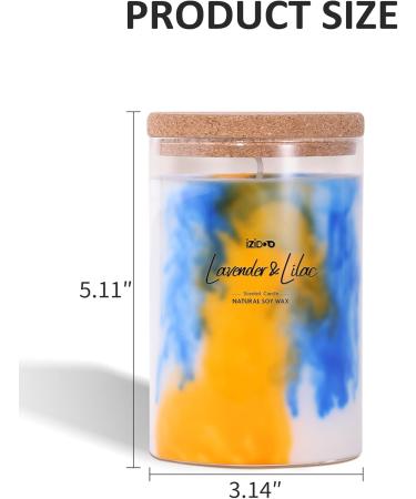 IZIDDO Colourful Scented Candles | Lavender & Musk Aromatherapy | 15oz Long Lasting Handmade Candle | Ideal Gifts for Home & Occasions - Buy Online on GoSupps.com