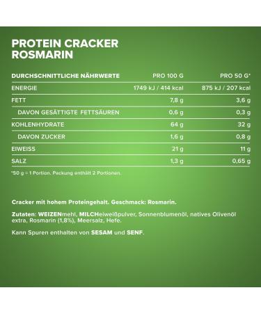IronMaxx Protein Cracker - Rosemary 100g | Low-Sugar High-Protein Snack | Crispy & Baked Not Fried - Buy Online on GoSupps.com
