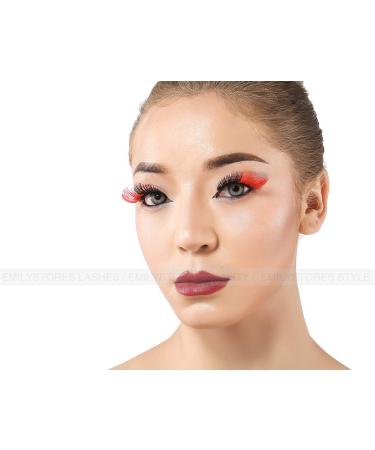 Shop EMILYSTORES Red Black Eyelashes - Perfect for Queen of Hearts Costume | Halloween Accessories - Buy Online on GoSupps.com