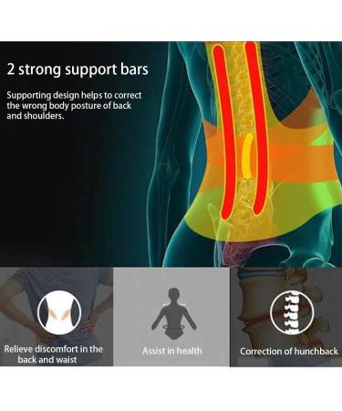 XS-5XL Plus Size Back Brace Posture Corrector - Adjustable Full Back Support Belt for Pain Relief | Scoliosis & Hunchback Corrector for Men & Women - 5X-Large Black - Buy Online on GoSupps.com