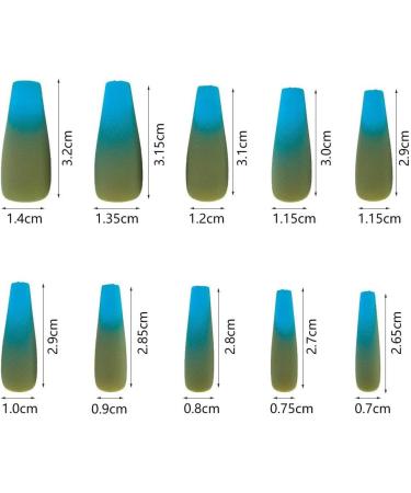 Beauty Artificial Full Cover Ballerina T-shaped Colorful Fake Nail Gradient False Nails Purple Matte - Buy Online on GoSupps.com