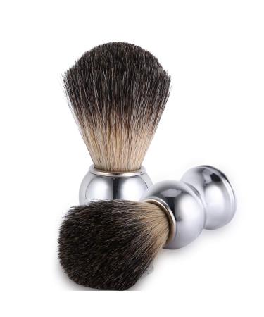Premium Silver Razor Brush for Men | Facial Cleaning Brush & Barthaar Tool for Shaving Cream Foam & Soap - Buy Online on GoSupps.com
