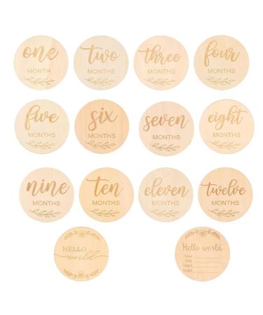 14Pcs Milestone Cards Baby Milestone Cards Milestone Baby Cards Wooden Baby Monthly Milestone Cards Baby Monthly Milestone Cards Baby Milestone for Baby First Year Growth Photography