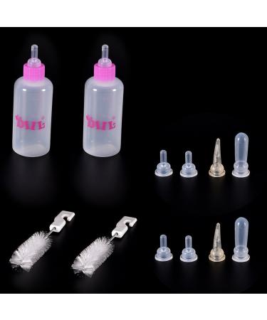 CCCYMM 2 Pcs Feeding Nursing Bottle Nipple Brush Kit For Dog Puppy Cat Kitten Pet 60ml