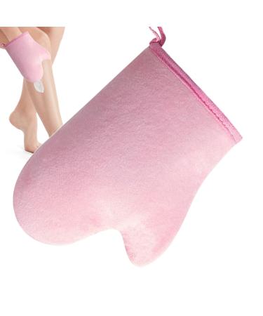 Autobronzant - Applicateur Autobronzant Sans Soleil - Applicateur Ultra Doux Lavable en Machine avec Pouce pour Spray Lotion Mousse Corps Visage Femme Homme Rose