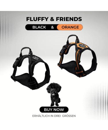 Reflective Dog Harness for Small & Medium Dogs - Nylon Anti-Train - Ideal for Puppy Training - Breathable Mesh - Orange (Size M) - Buy Online on GoSupps.com