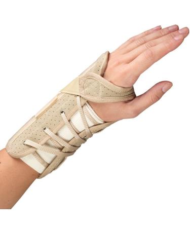 OTC Wrist Brace Soft-Fit Lace Closure Hand Wrist Splint Postoperative Care Small (Left Hand) Left Small (Left Hand)