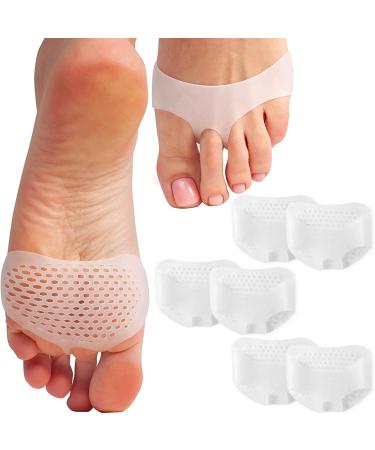 Metatarsal Pads Ball of Foot Cushions - Metatarsal Pads for Women and Men - Soft Gel Foot Pads Metatarsal Foot Forefoot Cushioning Foot Pain Relief -Bunion Corrector Cushion Soft & Breathable-6 Pieces
