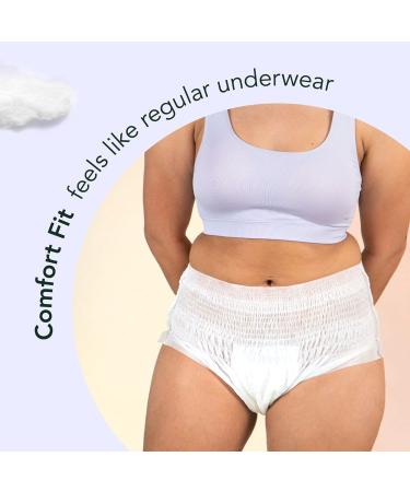 Rael Organic Cotton Cover Overnight Underwear - Panty Style | Unscented Disposable Period & Postpartum Underwear | Teen & Maximum Coverage (Size S-M, 10 Count) - Buy Online on GoSupps.com