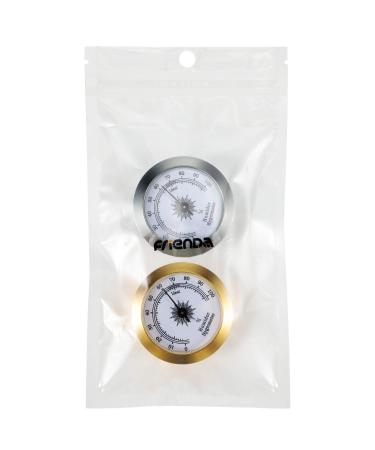 2 Pieces Hygrometer Analog Hygrometer Mechanical Round Hygrometer Humidity Gauge for Cabinet Cans  2 Inch (Silver  Gold) - Buy Online on GoSupps.com