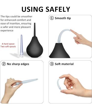 Anal Douche Hygiene Kit - 224ML Silicone Reusable 3 Nozzles Universal Design for Men & Women - International Shipping Available - Buy Online on GoSupps.com