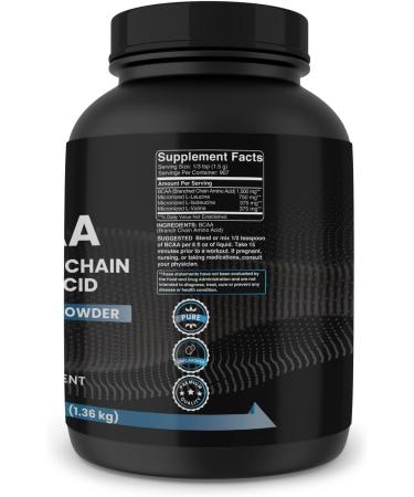 Buy PURE ORIGINAL INGREDIENTS 2:1 BCAA Powder - 3 lbs Unflavored Branched-Chain Amino Acids | 907 Servings | No Additives or Fillers | International Shipping Available - Buy Online on GoSupps.com