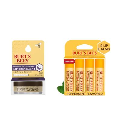 Burt's Bees Overnight Intensive Lip Treatment 0.25 oz - Moisturizing Restorative & Lip Balm Stocking Stuffers Moisturizing Lip Care Christmas Gifts