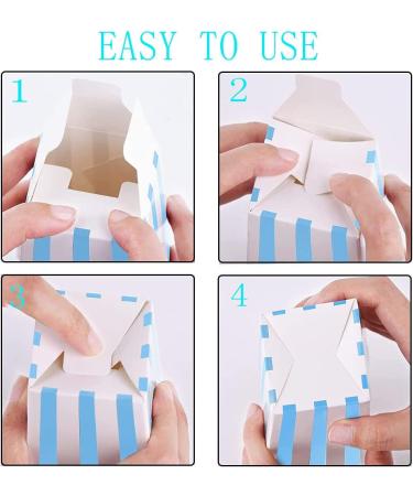 Ouoqi Popcorn Bags - 36 Striped Candy Bar & Snack Box Blue Wave Pattern for Parties Birthdays & Weddings - Buy Online on GoSupps.com