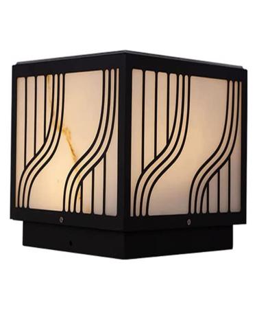 Courtyard Light Solar LED Pillar Light Classic Square Column Head Lamp IP65 Waterproof Outdoor Column Lamp Garden Grass Pillar Lantern for Courtyard Villa Decoration Landscape Lamp