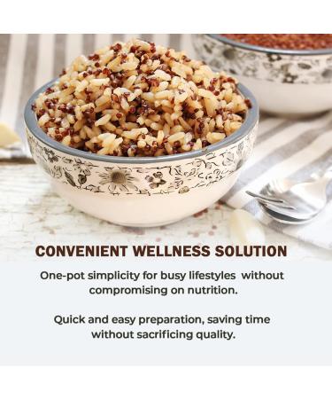 Quinoa and Brown Basmati Rice Whole Grain Mix by Pride of India Organic and Nutritious Farm Fresh Vegan & Vegetarian Friendly Diet Ideas - 24 Oz. Food Grade Storage Jars - Buy Online on GoSupps.com