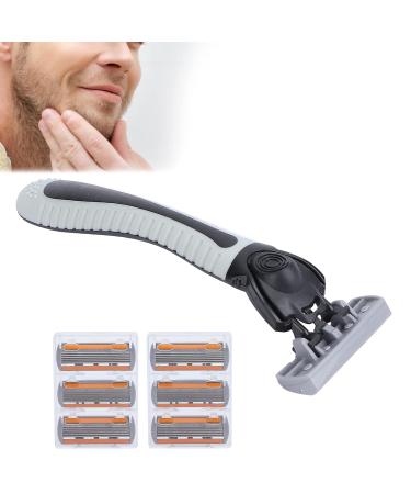 Premium Men's 6-Blade Portable Stainless Steel Razor - Ultimate Shaving Experience - Buy Online on GoSupps.com