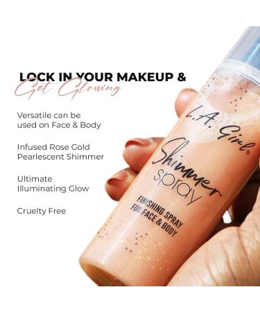 L.A. Girl Shimmer Spray Rose Gold 2.7 Fl Oz (Pack of 3) - Buy Online on GoSupps.com