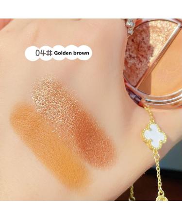 Timipoo Double Color Eye Shadow Palette - High Pigment Matte, Shimmer, Metal Shades - Waterproof & Long-Lasting - 04 Golden Brown - Buy Online on GoSupps.com