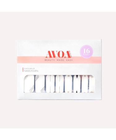 Avoa Beauty Wide Awake Nail Film - Tribal Minimalist Transparent Design | 16 Long-Lasting Self-Adhesive Nail Wraps for International Shipping - Buy Online on GoSupps.com