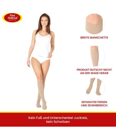 Pani Teresa Medica Knee-Length Compression Stockings - Class 2 Thrombosis Support (23-32 mmHg) for Women & Men - Size 4 - Buy Online on GoSupps.com