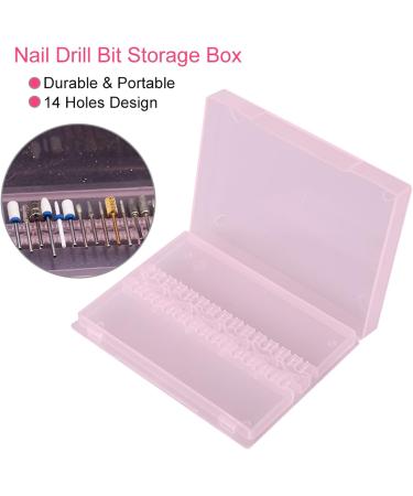 14 Holes Professional Nail Art Polishing Grinding Drill Bit Holder Display Storage Box Material:The Nail Field is Product of Super Plast (Pink) - Buy Online on GoSupps.com