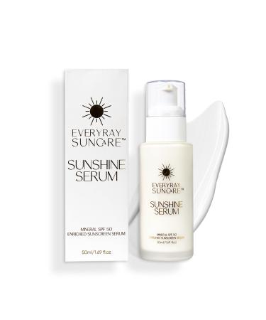 Sunshine Serum - Enriched Mineral Suncreen Serum - 1.69 fl oz - SPF 50 with skin hydrating squalane and Vitamin C - For All Skin Types and Skin Tones