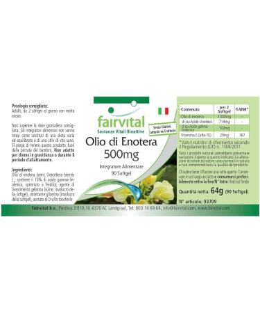 Fairvital | Evening primrose oil 500mg - 45 days - Highly dosed - 90 capsules - rich in GLA - Buy Online on GoSupps.com