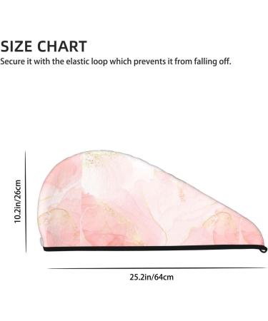 Hair Towel Wrap | Quick-Drying Pink Marble Towel Turban with Button for Effortless Hair Care - Buy Online on GoSupps.com