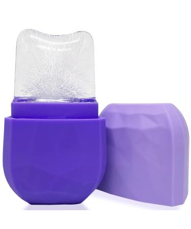 Supergiant Ice Mold for Face Cube Ice Face Roller for Eyes and Neck  Brighten Skin Enhance Your Natural Glow  Ice Facial Rollers to Tighten Skin Shrink Pores Reduce Acne De-Puff Under Eye (Purple)