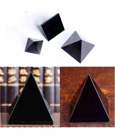 Natural Crystal Rough Pyramid Crystal Black Obsidian Stone Crystal Pyramid Beautiful Surface Lustrous Stones and Crystals for Room Decor ERTEYIN - Buy Online on GoSupps.com