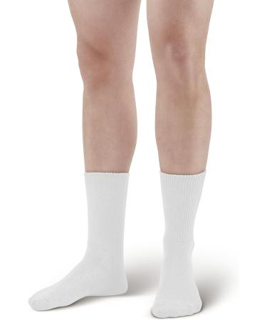 Ames Walker AW Style 737 Diabetic Crew Socks 2-Pack - White (Small-Medium) - Buy Online on GoSupps.com