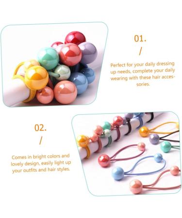 Beavorty 21 Pairs headband color hair tie girls hair rope hair ties clear hair elastics Hair Knockers for Girls scrunchies for girls elastic hair band Pom Pom Acrylic child bracket ball - Buy Online on GoSupps.com