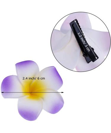Hawaii Flowers Hair Clip Set | 10-Piece Plumeria & Hibiscus Foam Hairpins for Girls & Women | Beach Party & Wedding Decoration - Buy Online on GoSupps.com