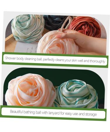 FOMIYES 4pcs Rose Bath Ball Body Scrubber - Mesh Pouf & Bath Sponges for Men & Women - African Loofah & Travel Accessories - Buy Online on GoSupps.com