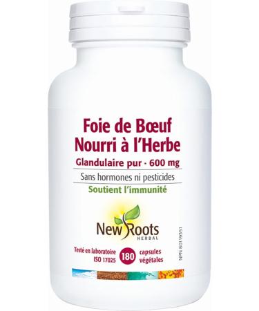 New Roots Herbal - Grass-Fed Beef Liver Pure Glandular 600mg 180 Capsules - Helps to Maintain and Support Immune Function - Support Healthy Liver Function - Buy Online on GoSupps.com