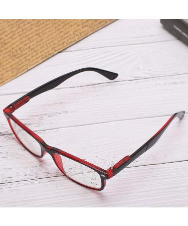 Retro Multifocal Reading Glasses for Visual Fatigue Relief - Presbyopic Glasses in Red | International Shipping Available - Buy Online on GoSupps.com