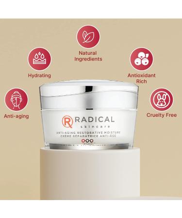 Radical Skincare Anti-Aging Restorative Moisturizer | Hydrating Jojoba Vitamin E & Aloe | Antioxidant-Rich Gentle & Non-Drying | Paraben & Cruelty-Free | All Skin Types | 1.7 Oz - Buy Online on GoSupps.com
