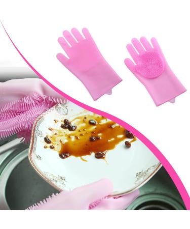 Jitnga Silicone Scrubbing Gloves - Reusable Pink Kitchen Cleaning Gloves for International Shipping - Buy Online on GoSupps.com