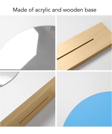 Delicate Irregular Acrylic Makeup Mirror Aesthetic Desktop Mirror with Durable Wooden Base for Men Women Portable Lightweight Cosmetic Mirror for Home Bathroom Travel - Buy Online on GoSupps.com